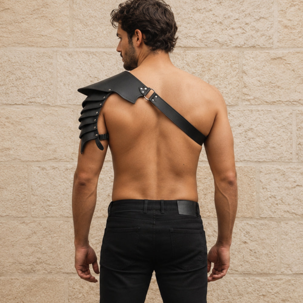 Warrior’s Leather Pauldron Armor – Handmade Medieval Shoulder Armour for Viking, LARP & Cosplay Costumes