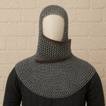 9mm Flat Riveted Ring Chainmail Coif – Medieval LARP Hood