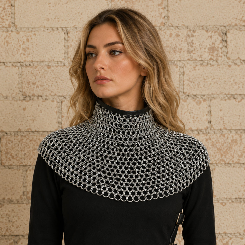 Aluminium Riveted Chainmail Collar & Bishop Mantle – 9mm Rings