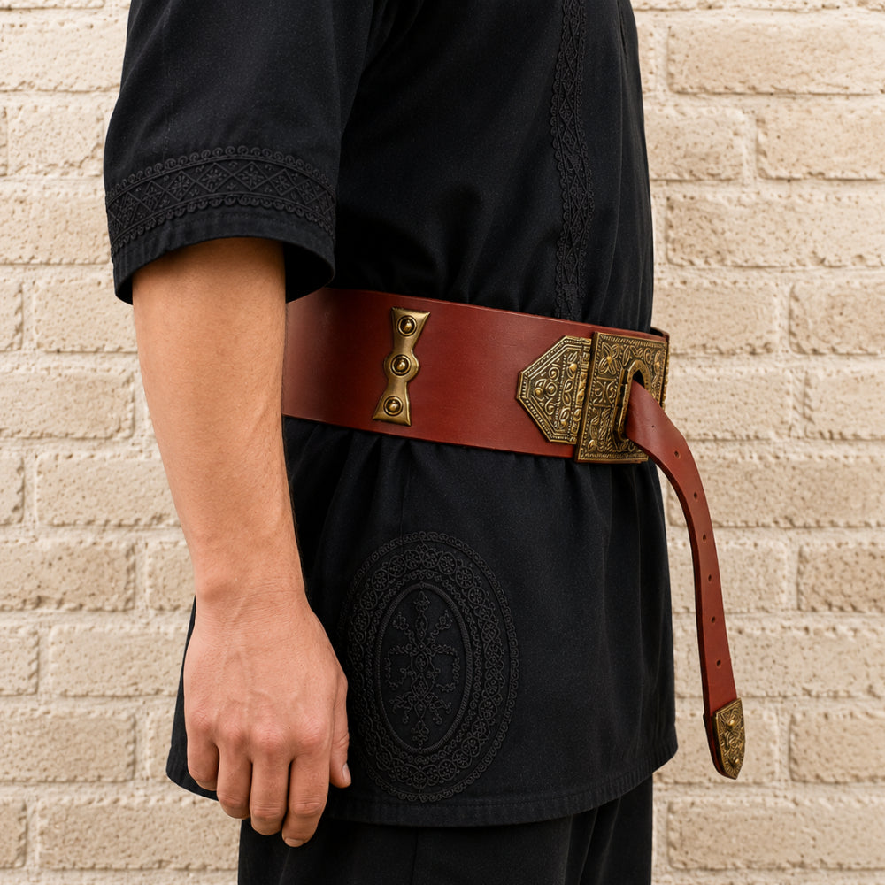 Roman Brown Leather Cingulum Belt for Roman Costume Events & Reenactment