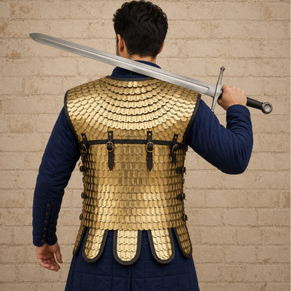 Brass Lorica Squamata Roman Scale Armor – Medieval Reenactment Costume | Scale Size 36x26 mm | Ren Faire Armor