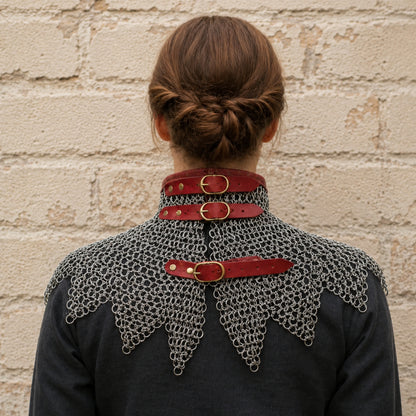 8mm Riveted Chainmail Gorget – Mild Steel Medieval Collar for Halloween & Cosplay