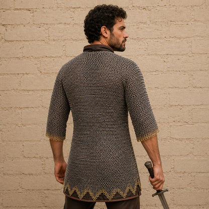 Titanium Chainmail Shirt – 9MM Flat Ring Haubergeon Armor