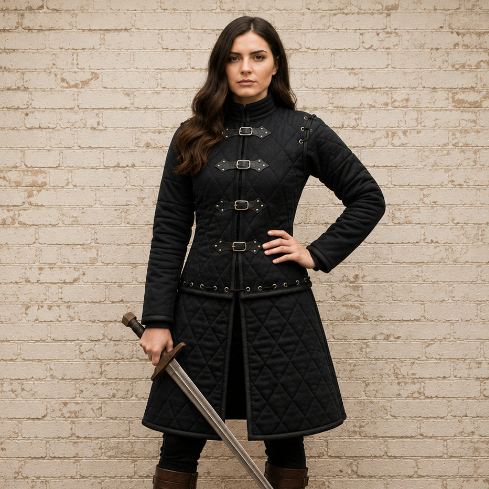 Royal Blue Medieval Gambeson – Padded Armor for Historical Reenactment