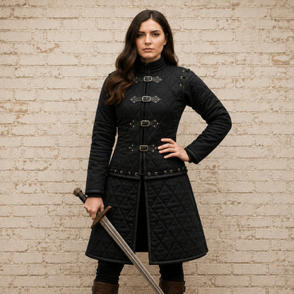Royal Blue Medieval Gambeson – Padded Armor for Historical Reenactment