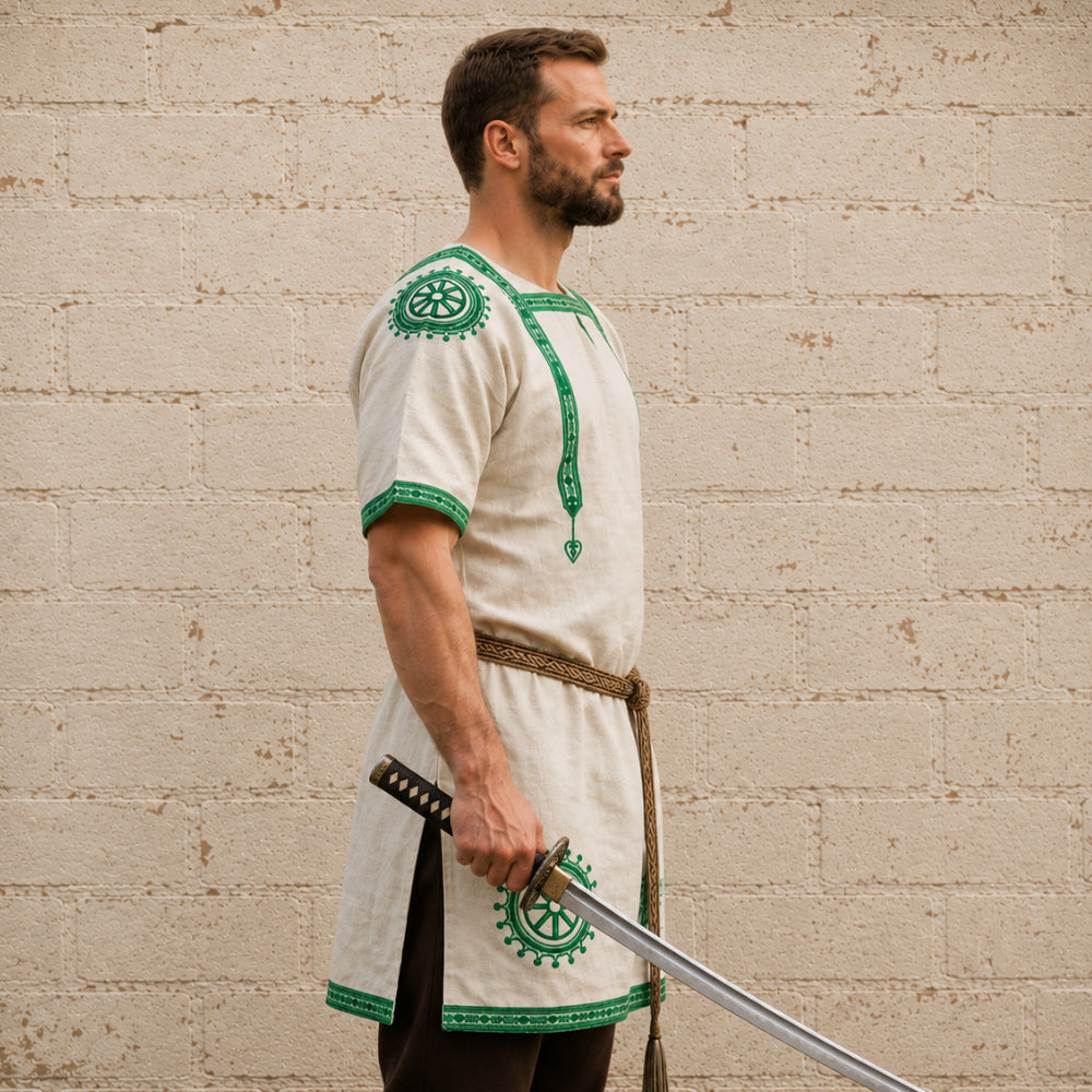 Roman Tunic with Manicata Sleeves | Renaissance Faire Costume | Medieval LARP Warrior Outfit | Historical Reenactment Armor Tunic
