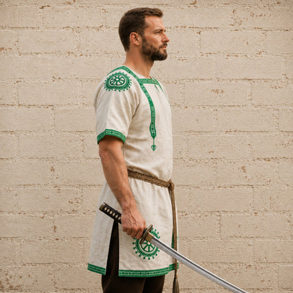 Roman Tunic with Manicata Sleeves | Renaissance Faire Costume | Medieval LARP Warrior Outfit | Historical Reenactment Armor Tunic