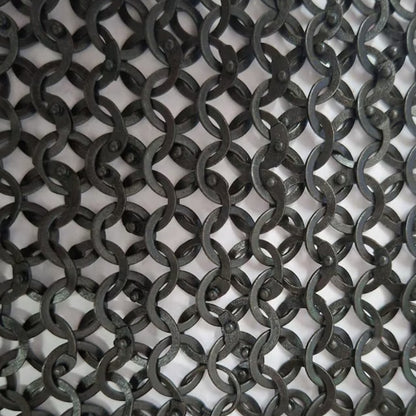 6mm Flat Riveted Chainmail Gorget with Washer Rings – Medieval Collar for Halloween, LARP & Cosplay