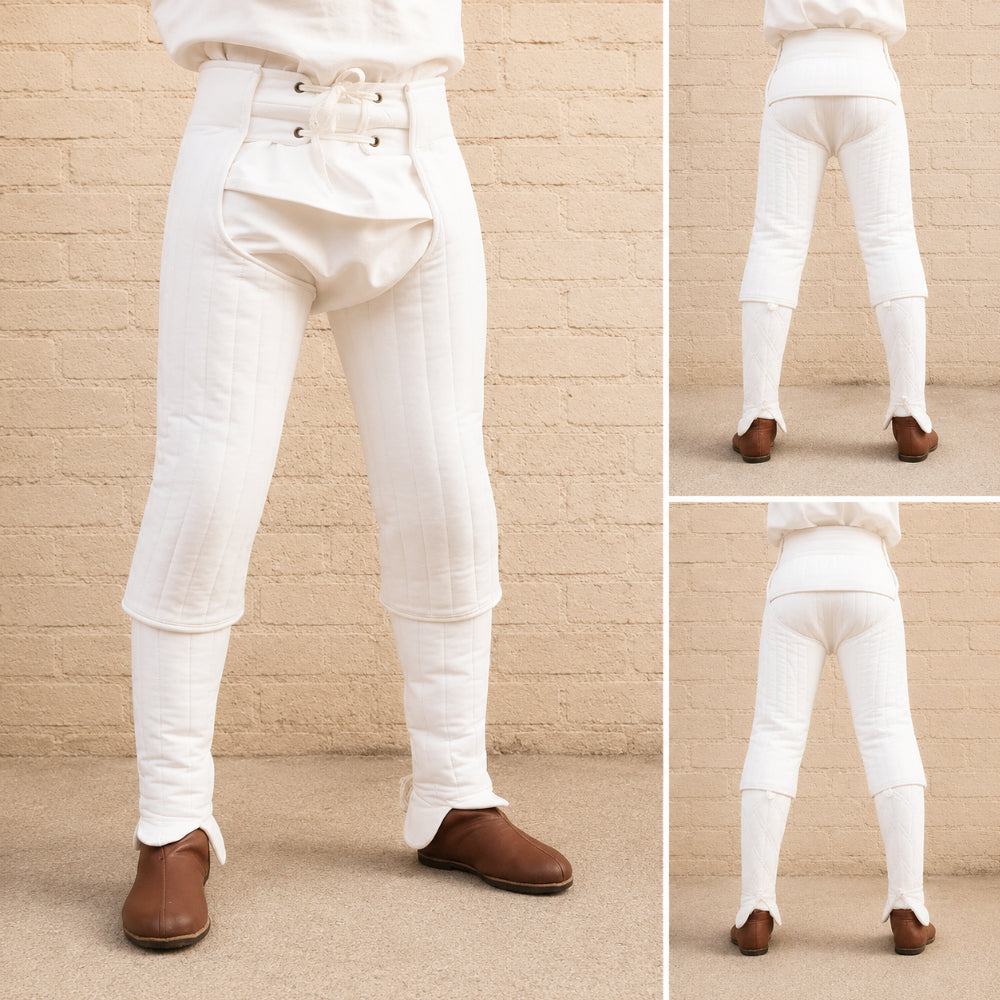 Medieval Padded Cotton Chausses – Quilted Leg Armor for SCA, LARP & Reenactment
