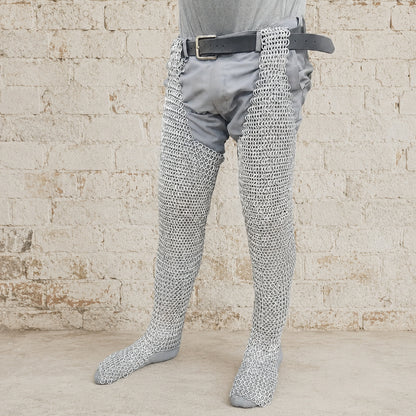 Chainmail Chausses – 9mm Riveted Medieval Leggings for LARP, Reenactment & Events