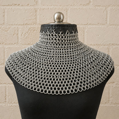 Chainmail Collar – 9mm Aluminium Round Riveted Rings with Solid Rings, Bishop Mantle