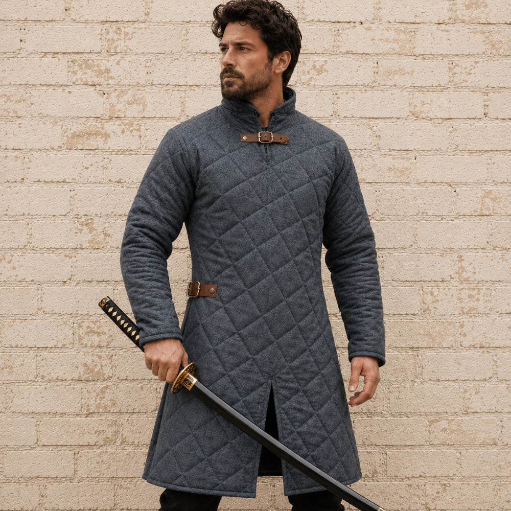 Medieval Grey Gambeson – Renaissance Costume Armor Jacket