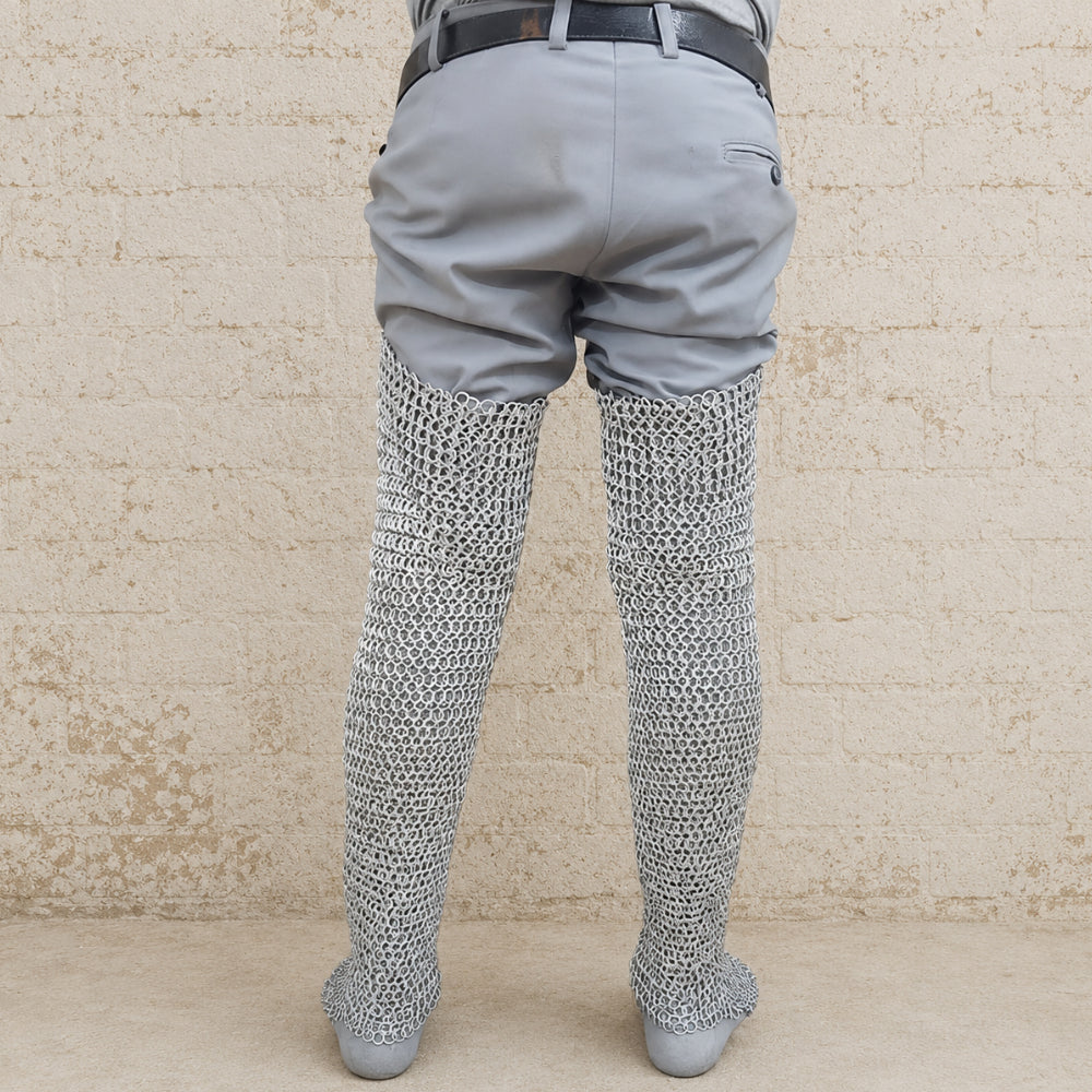 Chainmail Chausses – 9mm Riveted Medieval Leggings for LARP, Reenactment & Events