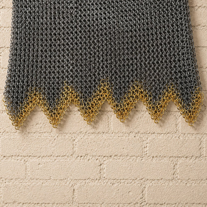 Medieval Chainmail Skirt – 9mm Mild Steel Flat Riveted Armor with Brass Trim | Viking & LARP Armor
