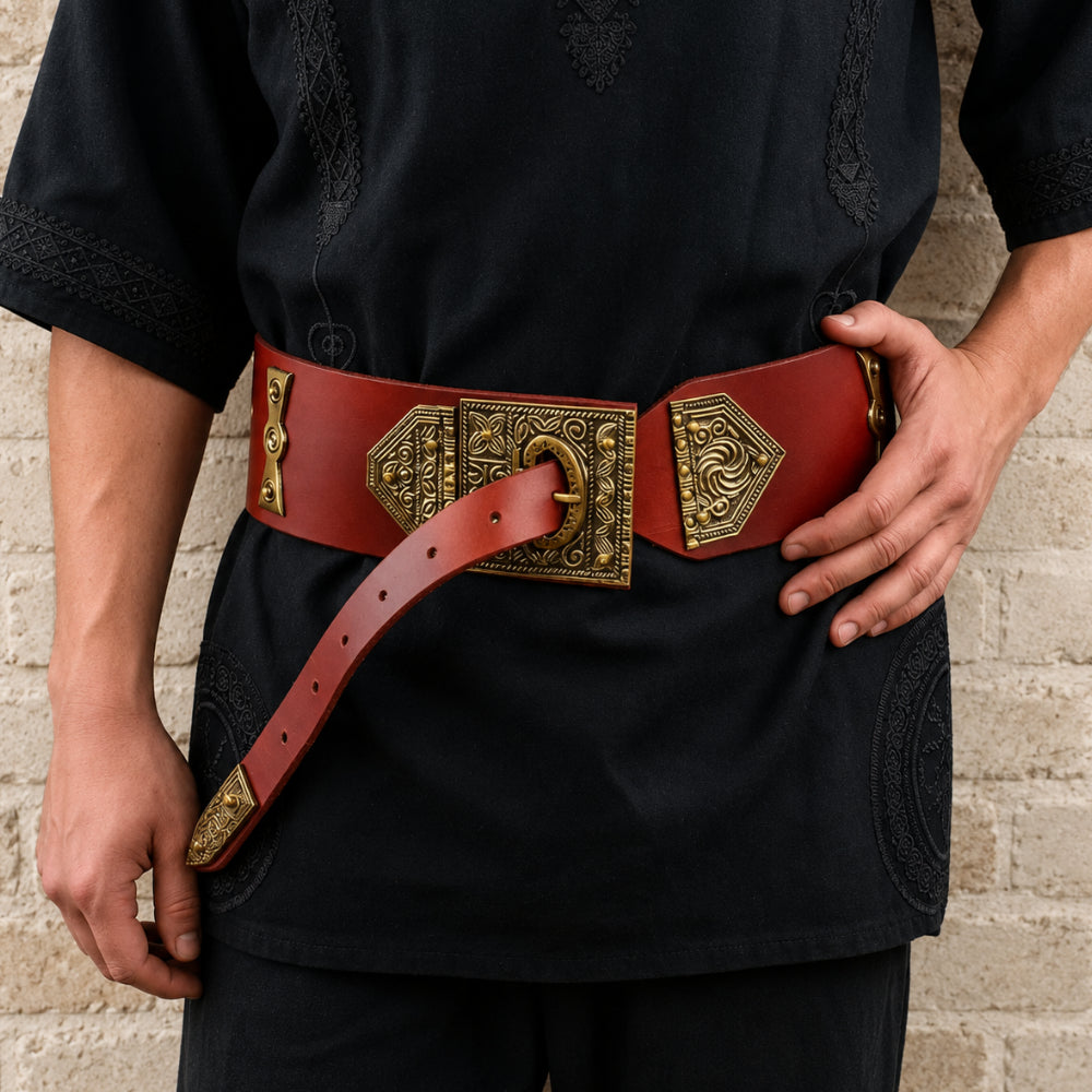 Roman Brown Leather Cingulum Belt for Roman Costume Events & Reenactment