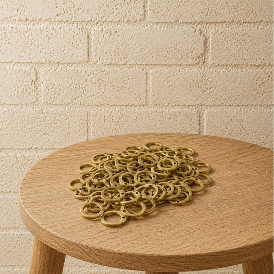 Brass Loose Riveted Rings with Round Rivets for Chainmail Repair – Natural Finish