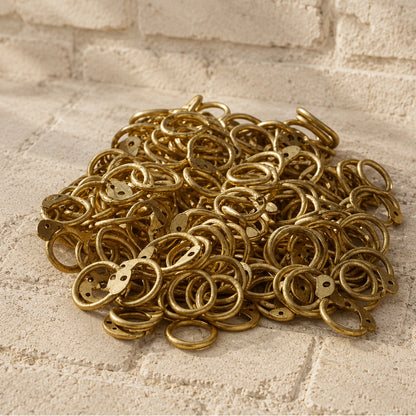Brass Riveted Round Rings for Medieval Chainmail Repair – Natural Finish