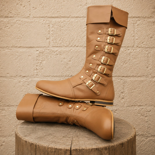 Medieval Leather Boots – Viking & Pirate Style Footwear for Ren Faire, Reenactments, Theater & Halloween Events