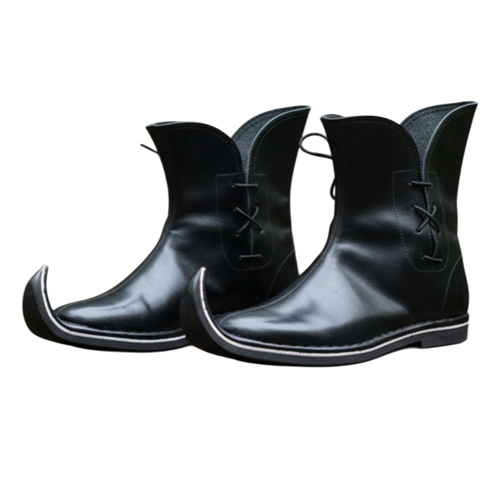 Medieval Tulip Boot | Low Poulaines Leather Shoes for LARP & Ren Faire Costume