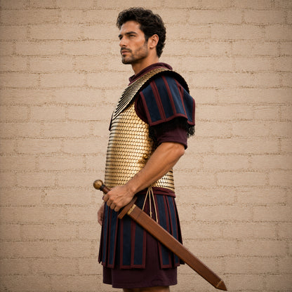 Handmade Roman Lorica Squamata Brass Scale Armor – Historical LARP & Reenactment Soldier Costume