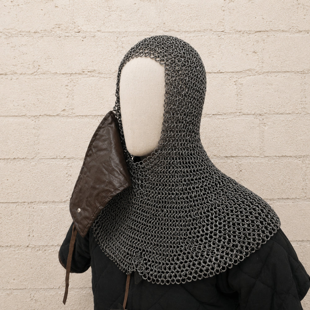 9mm Flat Riveted Stainless Steel Chainmail Coif – Medieval LARP & Reenactment Hood