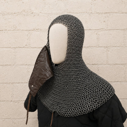 9mm Flat Riveted Stainless Steel Chainmail Coif – Medieval LARP & Reenactment Hood