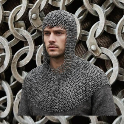 Darkened Aluminum Chainmail Shirt | Medieval Hauberk, LARP Costume