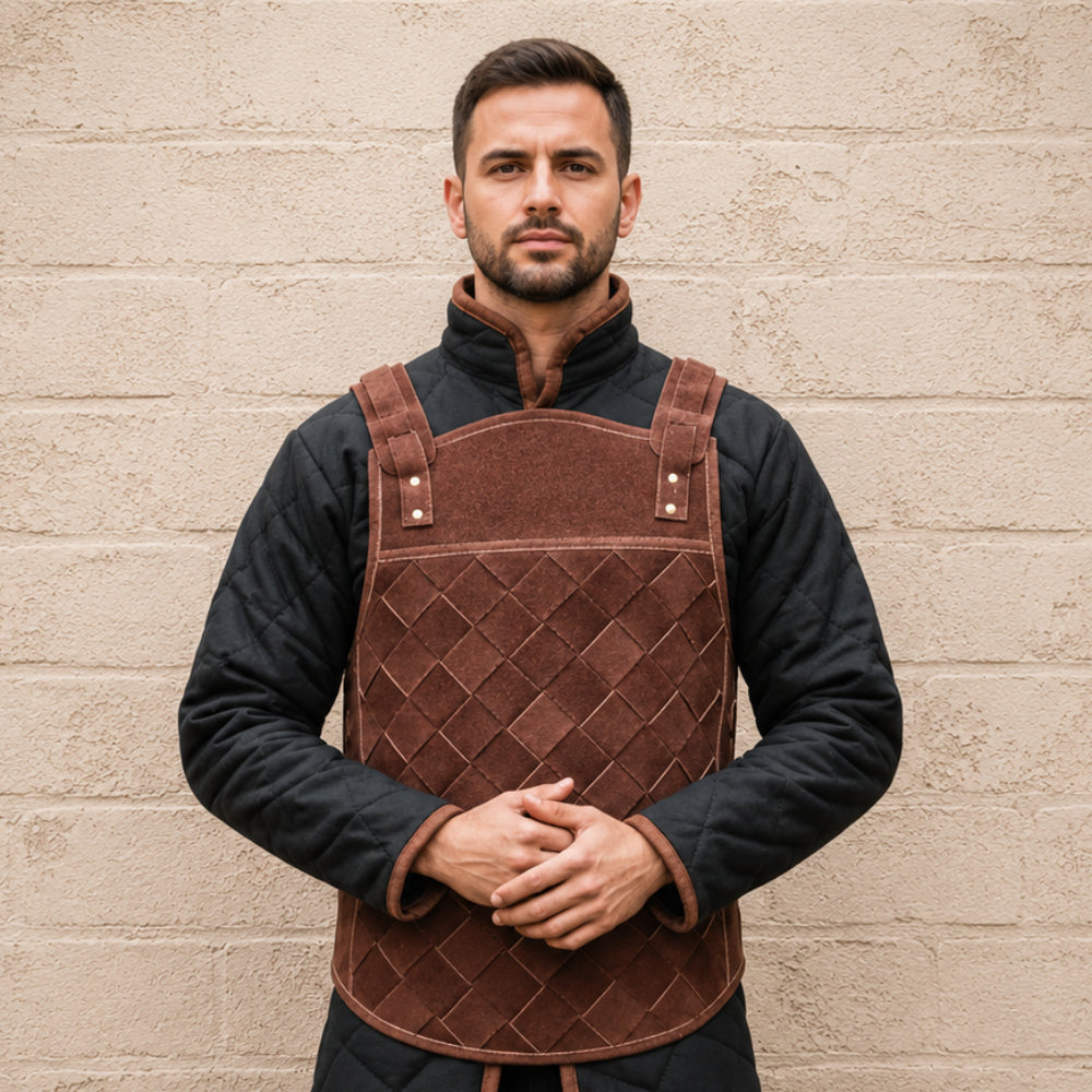 Medieval Leather Body Armor – Brown Mercenary Costume for Ren Faire, LARP & Cosplay