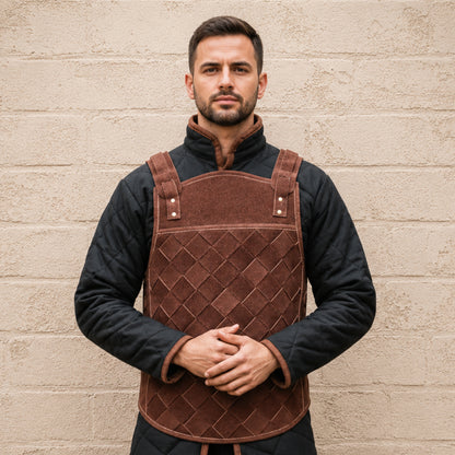 Medieval Leather Body Armor – Brown Mercenary Costume for Ren Faire, LARP & Cosplay