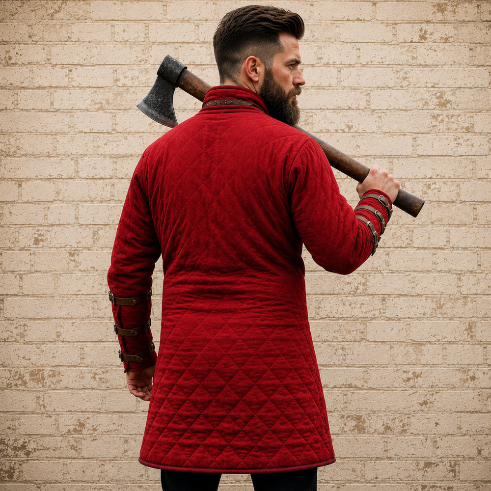 Quilted Viking Gambeson – Navy Blue Medieval Costume | LARP, Renaissance & Halloween Outfit