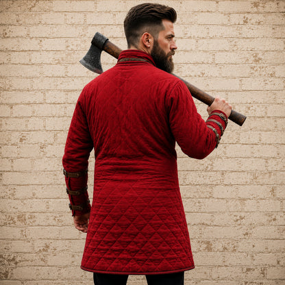 Quilted Viking Gambeson – Navy Blue Medieval Costume | LARP, Renaissance & Halloween Outfit