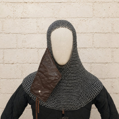 9mm Flat Riveted Stainless Steel Chainmail Coif – Medieval LARP & Reenactment Hood