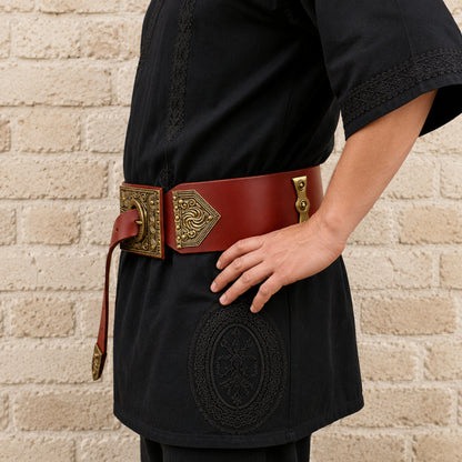 Roman Brown Leather Cingulum Belt for Roman Costume Events & Reenactment