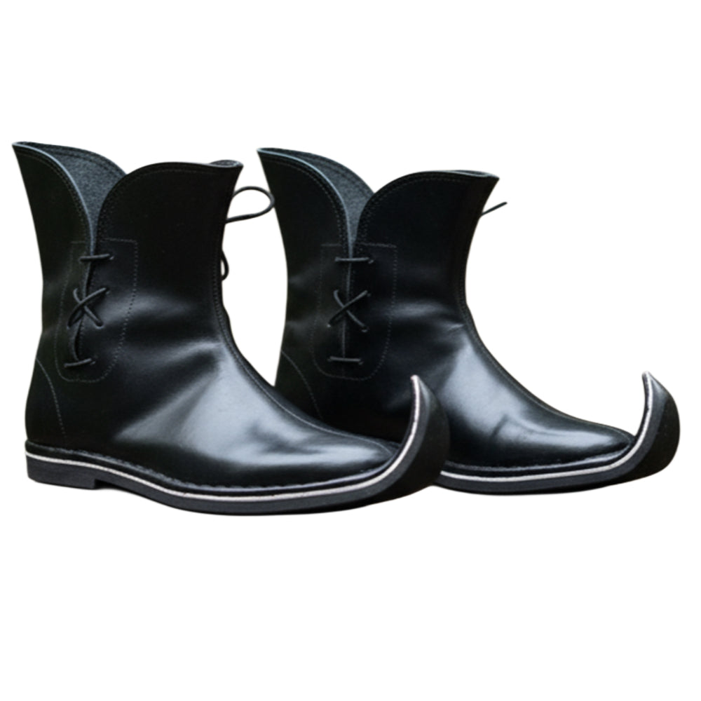Medieval Tulip Boot | Low Poulaines Leather Shoes for LARP & Ren Faire Costume