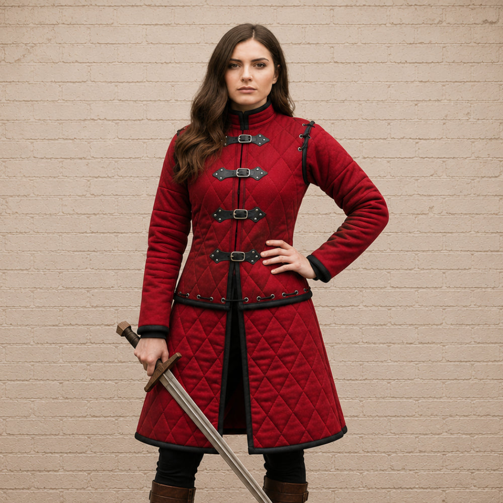 Royal Blue Medieval Gambeson – Padded Armor for Historical Reenactment