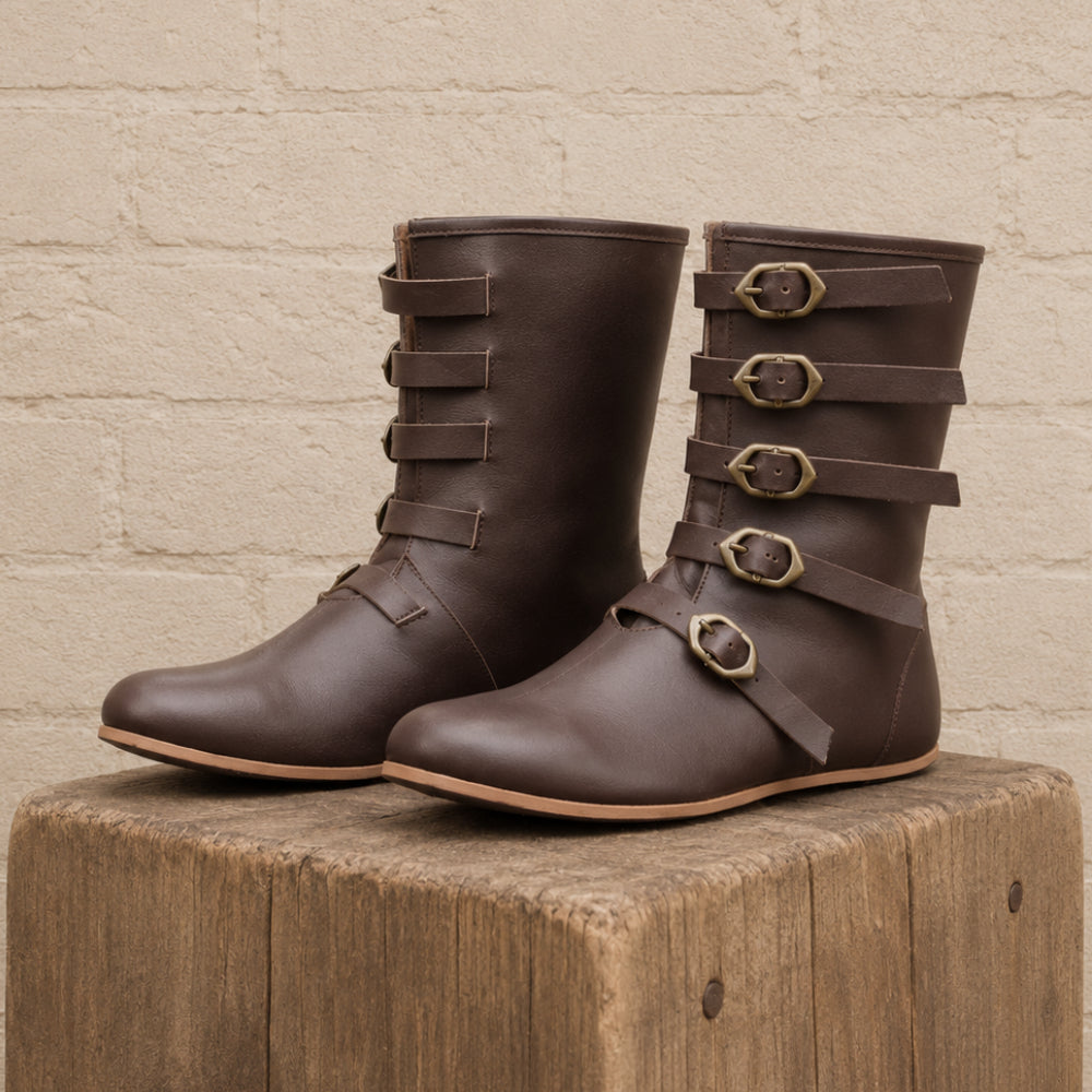 Medieval Leather Boots – Ren Faire, LARP & Pirate Cosplay Footwear