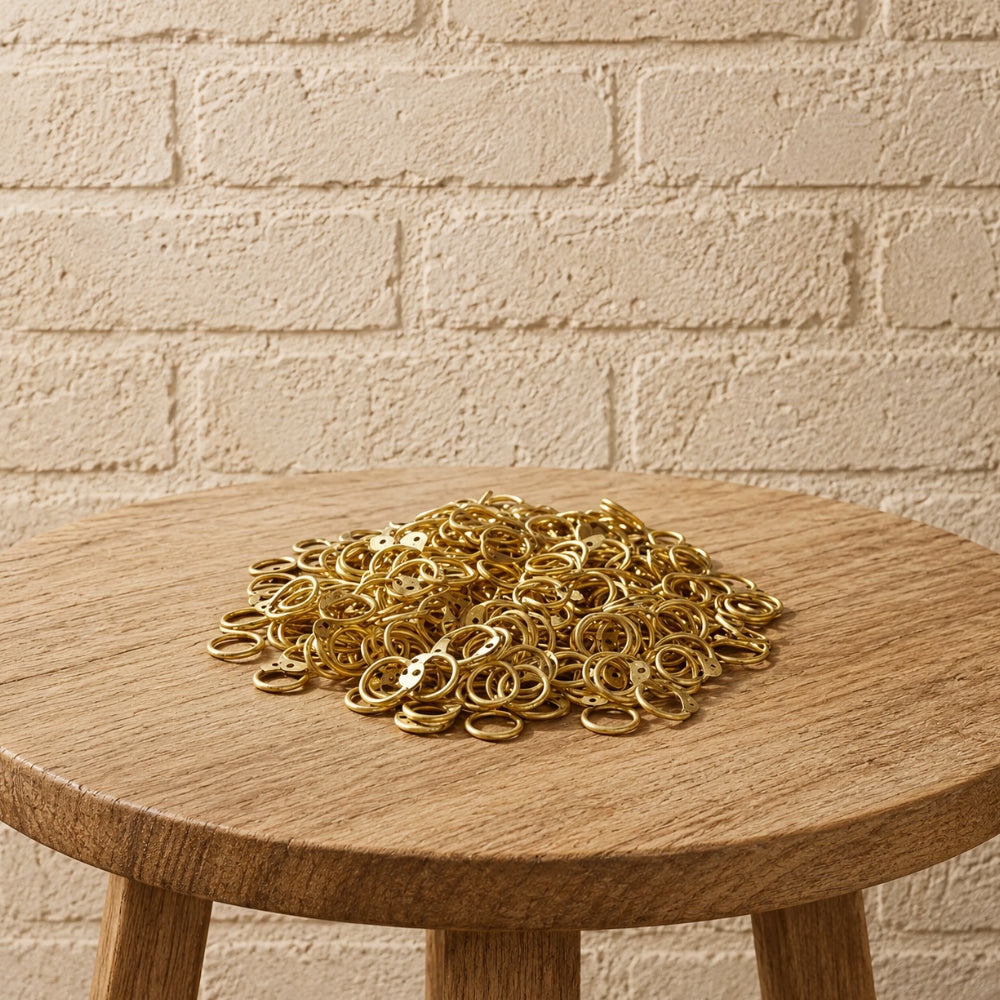 Brass Riveted Round Rings for Medieval Chainmail Repair – Natural Finish
