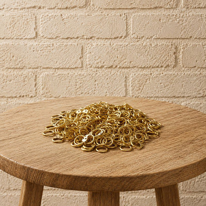 Brass Riveted Round Rings for Medieval Chainmail Repair – Natural Finish