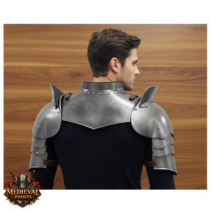 Medieval Knight Armor Gorget Set with Pauldrons – Unisex Shoulder Guard for Adults
