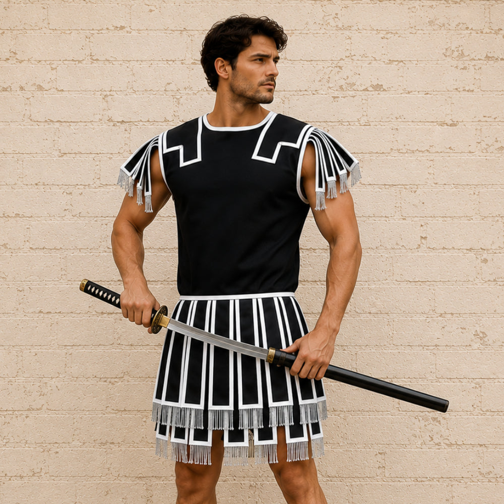 Roman Subarmalis Costume | Royal Blue Padded Roman Armor | Renaissance Faire & LARP Warrior Outfit