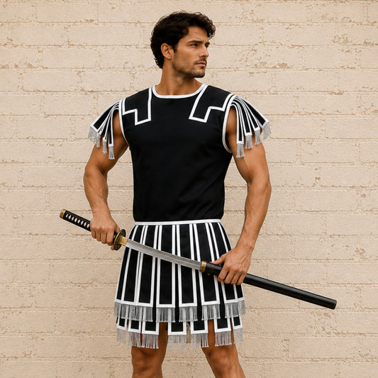 Roman Subarmalis Costume | Royal Blue Padded Roman Armor | Renaissance Faire & LARP Warrior Outfit