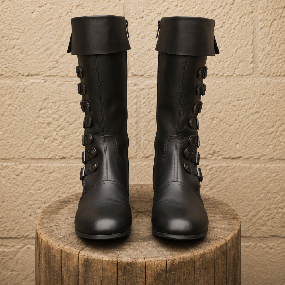 Medieval Leather Boots – Viking & Pirate Style Footwear for Ren Faire, Reenactments, Theater & Halloween Events
