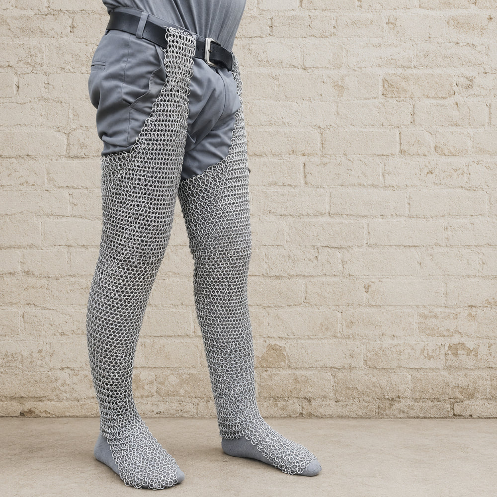Chainmail Chausses – 9mm Riveted Medieval Leggings for LARP, Reenactment & Events