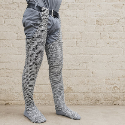 Chainmail Chausses – 9mm Riveted Medieval Leggings for LARP, Reenactment & Events