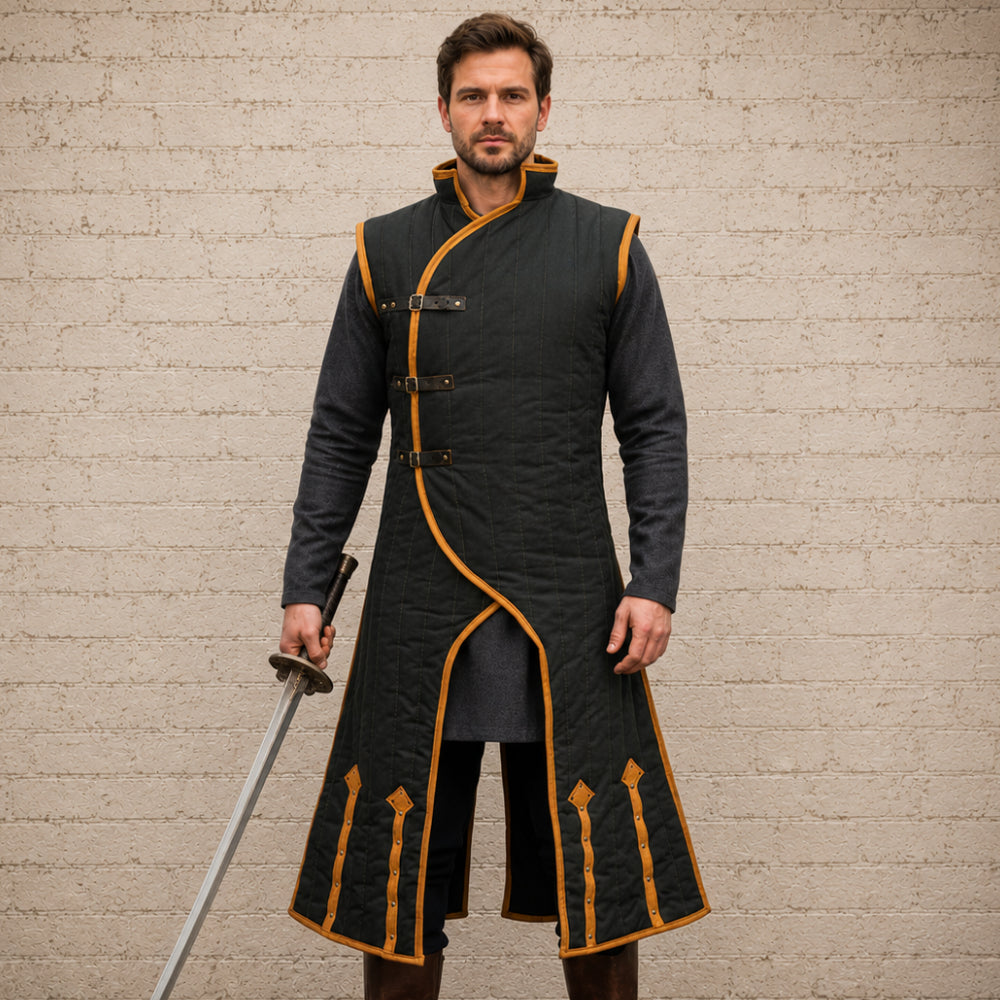 Medieval Sleeveless Gambeson – Long-Length Armor for LARP & Halloween