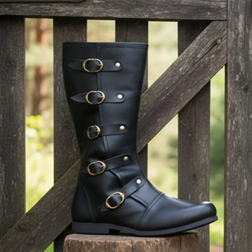 Medieval Leather Boots: Ren Faire Viking Pirate Costume for Halloween Events