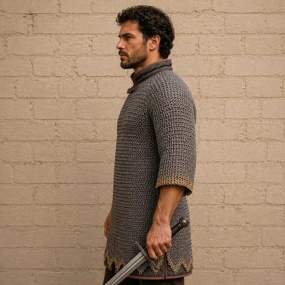Titanium Chainmail Shirt – 9MM Flat Ring Haubergeon Armor