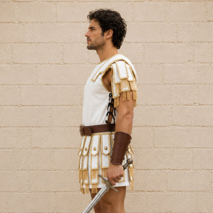 Roman Subarmalis Costume | White Roman Subarmalis Tunic | Gladiator & Legionary Undergarment Costume