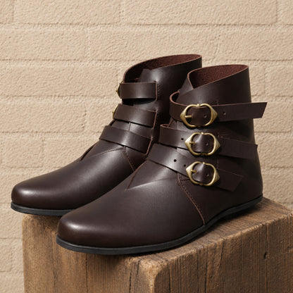 Handcrafted Roman Leather Boots – Medieval Reenactment, LARP, Cosplay & Renaissance Fair Footwear