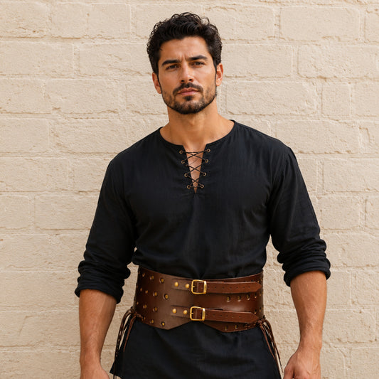 Medieval Leather Belt for Holding Padded Chausses – Perfect for Ren Faire & HMB Events